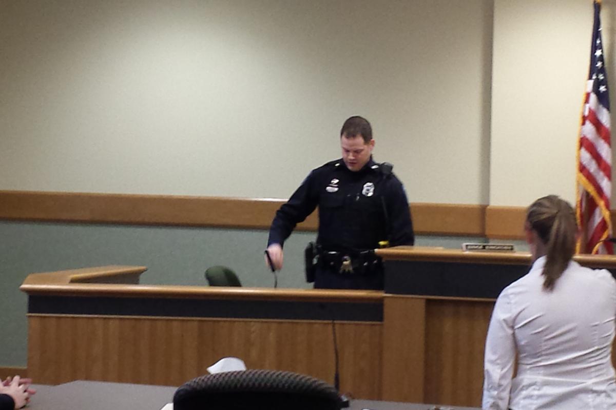 Officer takes the witness stand at Mock Trial